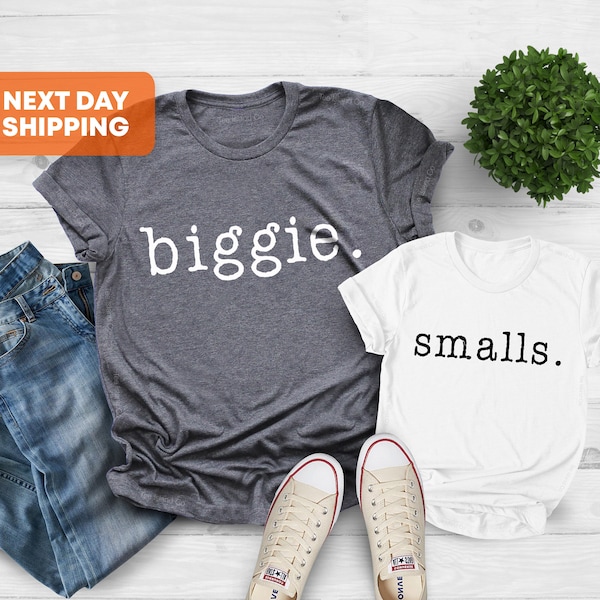 Siblings Shirts, Matching Toddler Baby Set, Biggie Smalls Matching Sibling T-shirts, Biggie Smalls Shirt, Biggie and Smalls Matching Outfit