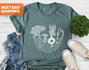 Garden T-Shirt, Vegetable Shirt, Foodie Shirt, Garden Gift, Foodie Gift, Radish Shirt, Carrot Shirt,Christmas Gift For Mom,Gift For Gardener