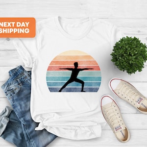 Retro Yoga Men Shirt, Yoga Lover Gift Shirt, Meditation Shirt, Fitness Shirt, Vintage Yoga Shirt, Retro Yoga Pose Shirt, Boyfriend Gift Tee