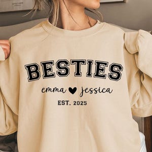 Custom Bestie Sweatshirt, Bestie Sweatshirt, Bestie Hoodie, Personalized Bestie Outfit, Matching Best Friend Shirts, Best Friend Sweatshirt