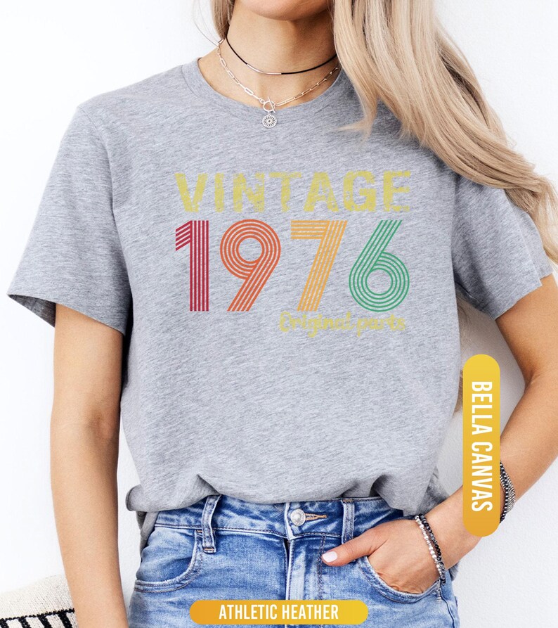 50th Birthday Shirt, 1976 Original Parts Shirt, 1976 Vintage Shirt, Vintage 1976 Shirt, 50th Birthday Mom Shirt, 50th Birthday Gift afbeelding 7