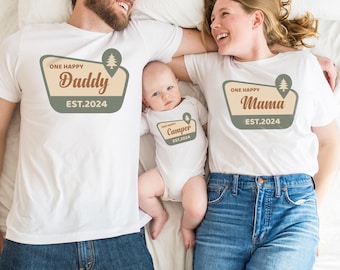 One Happy Camper T-Shirt, One Happy Camper Matching Family Tees, Camping 1st Birthday Outfit, First Birthday Shirt, Camp Mommy And Me Shirts
