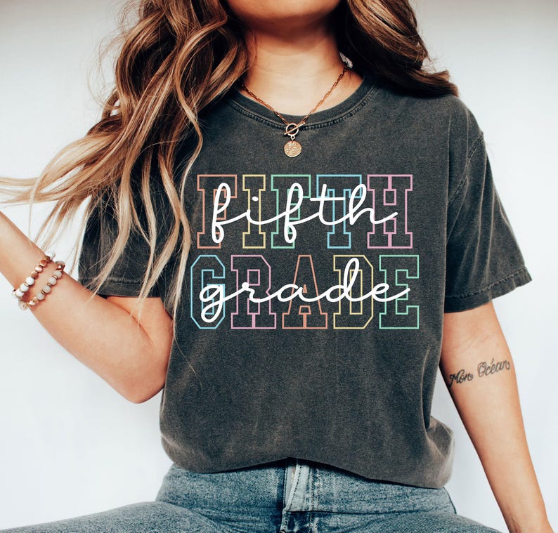 Comfort Colors® Fifth Grade Teacher Shirt, 5th Grade Teacher Shirt, Fifth Grade TShirt, Elementary School, 5th Grade T-Shirt, Teaching Tee image 2