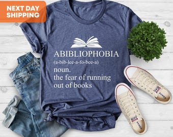 Books Shirts, Abibliophobia Shirt, Bookworm Shirt, Book Lover Shirt, Reading Shirt, Teacher Gift Shirt, Librarian Gift Shirt, Book Nerd Tee