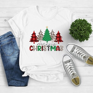Ladies Christmas Tree Tshirt, Merry Christmas Shirts Gifts for Women Men, Holiday T-Shirt, Christmas Gifts for Her, Christmas Gift For Mom