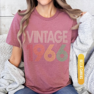 60th Birthday Shirt, 1966 Retro Shirt, 60th Birthday Gift For Men, Vintage 1966 Shirt, Born In 1966 Shirt, 60th Birthday Woman Shirt image 2
