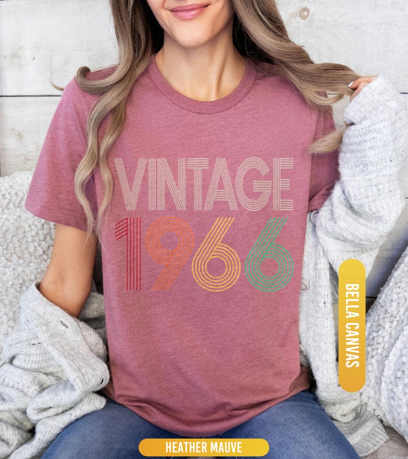 60th Birthday Shirt, 1966 Retro Shirt, 60th Birthday Gift For Men, Vintage 1966 Shirt, Born In 1966 Shirt, 60th Birthday Woman Shirt image 2