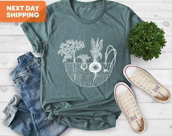 Garden T-Shirt, Vegetable Shirt, Foodie Shirt, Garden Gift, Foodie Gift, Radish Shirt, Carrot Shirt, Gift For Gardener