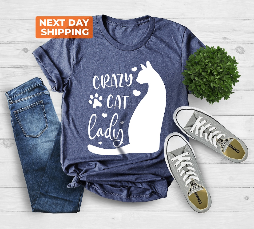 Crazy Cat Lady Shirt Cat Lady Shirt Cat Tee Shirts Funny Etsy