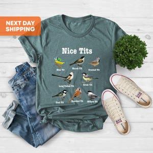 Nice Tits Shirt, Birdwatching Lover T-shirt, Birdwatchers Gift, Gift For Bird Lover, Bird Lovers Tshirt, Bird Shirt, Birdwatcher Shirt,Birds 画像 4