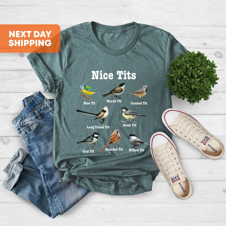 Nice Tits Shirt, Birdwatching Lover T-shirt, Birdwatchers Gift, Gift For Bird Lover, Bird Lovers Tshirt, Bird Shirt, Birdwatcher Shirt,Birds 画像 4