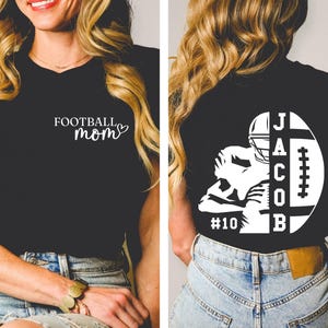 Sudadera personalizada para mamá de fútbol, camiseta de temporada de fútbol, camiseta de fútbol con tu nombre, camiseta de fútbol, camiseta del día del partido, camiseta de mamá de fútbol