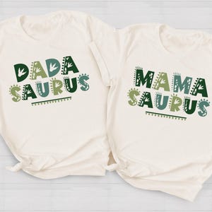 Mama Saurus Dada Saurus Tees, Matching Family Dinosaur Birthday shirts, Kids Dino Tee, Mom Dad Dino Tees, Mommy and Me Family Shirts
