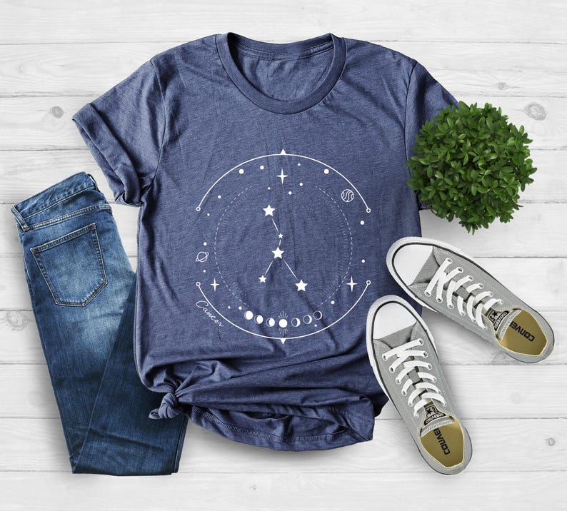 Astrology Shirt, Cancer Zodiac Shirt, Horoscope Gift, Birthday Gifts, Zodiac Signs Shirt, Horoscope Constellations Shirt, Astrology Gift image 5