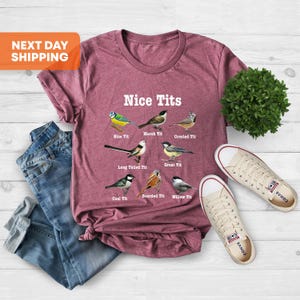 Nice Tits Shirt, Birdwatching Lover T-shirt, Birdwatchers Gift, Gift For Bird Lover, Bird Lovers Tshirt, Bird Shirt, Birdwatcher Shirt,Birds 画像 2