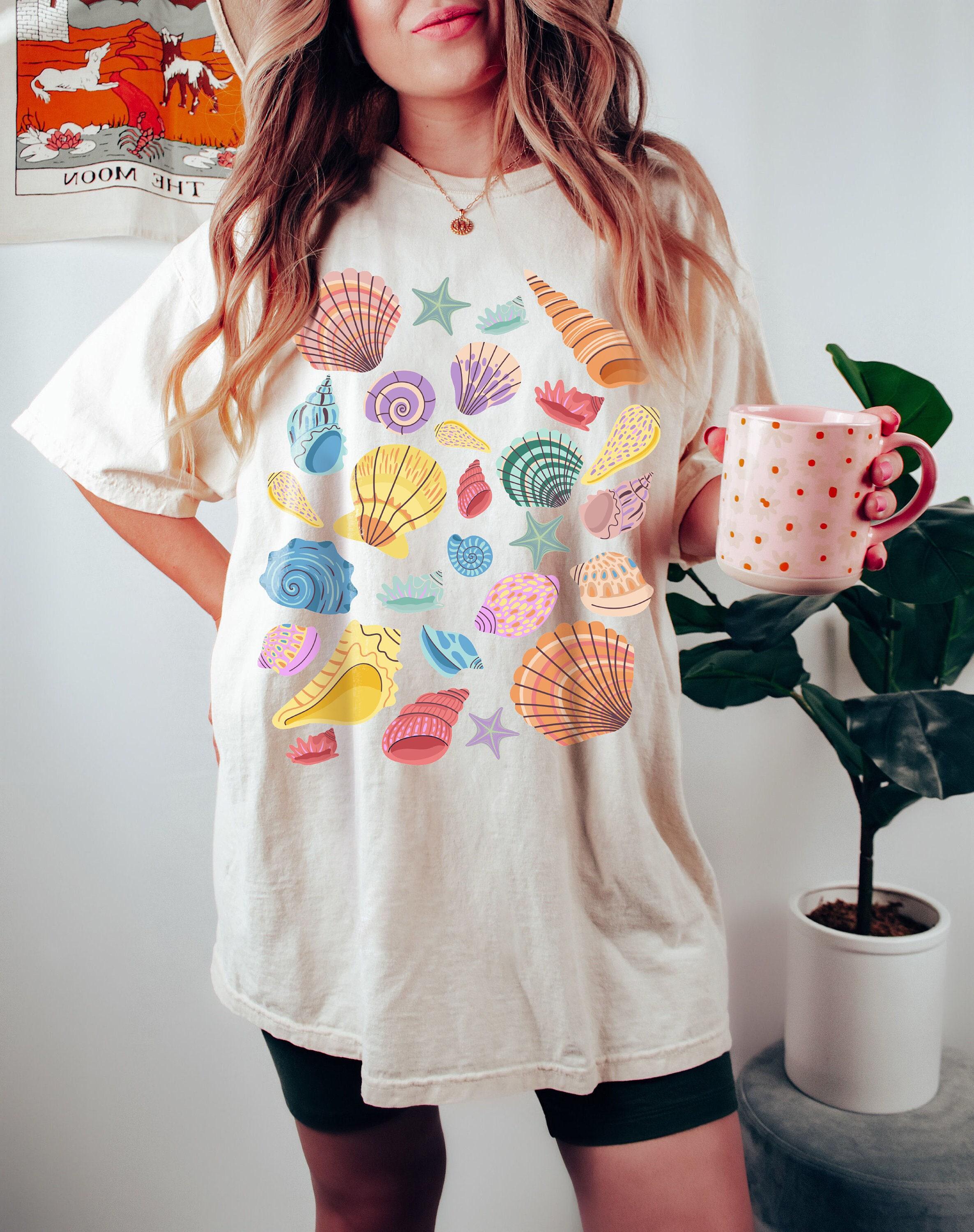 Vintage Ocean Tshirt, Comfort Colors® Cotton Cottagecore Aesthetic Shirt, Nautical Tee Ocean Swimsuit Coverup Oversized, Surf Shirt