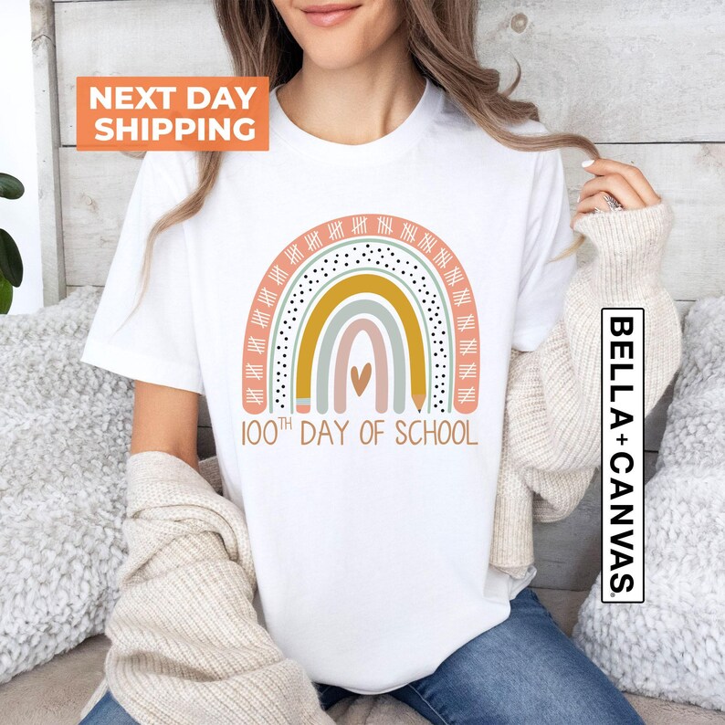 100 Days of School Shirt, Back to School, Teacher Shirts, 100th Day of School Gift, Hearts 100th Day, Teacher Appreciation, Teacher Tee image 3