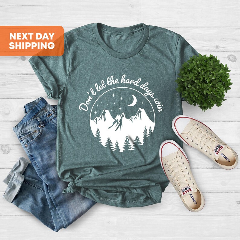 Don’t Let the Hard Days Win Shirt, ACOTAR, Bookish, Bibliophile, Velaris, Book Lover Shirt, Bookworm Apparel, Book Lover Gift, Xmas Gift Her image 2