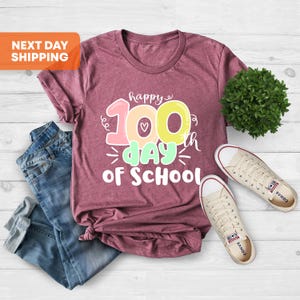 100 Days of School Shirt, 100 Day Shirt, 100th Day Of School Celebration, Gift For Teacher, Student Shirt, Gift For Student, Back to School image 3