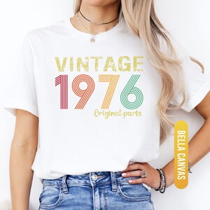 50th Birthday Shirt, 1976 Original Parts Shirt, 1976 Vintage Shirt, Vintage 1976 Shirt, 50th Birthday Mom Shirt, 50th Birthday Gift afbeelding 5