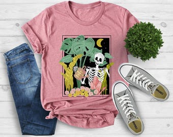 Skeleton Plant Shirt, You Make Me Feel Alive Shirt, Botanical Shirt, Skeleton Gift Shirt, Plant Lover Gift, Gift For Gardener, Garden Shirt