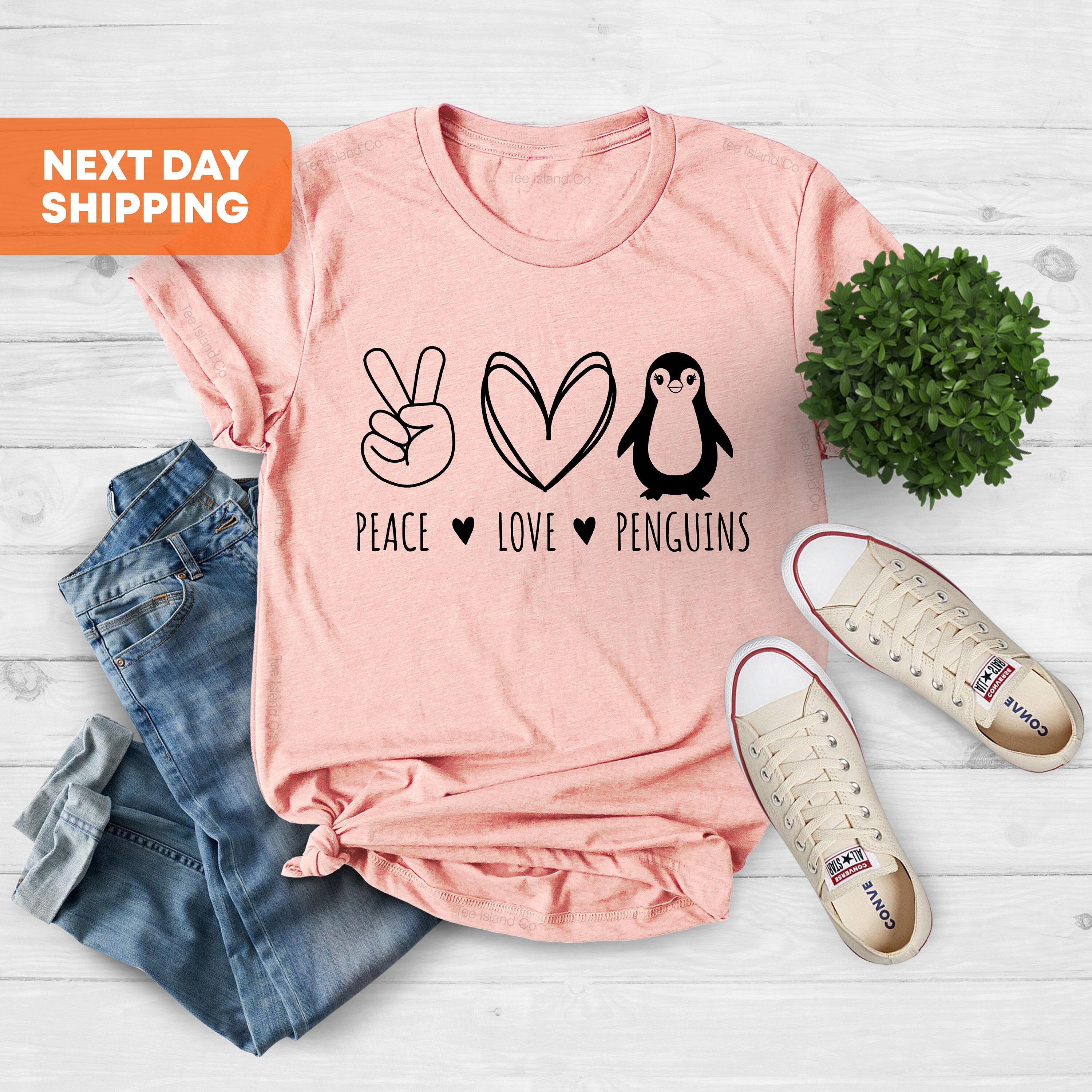 Peace Love Penguin Shirt, Penguin Shirt, Penguin Lover Shirt, Penguin Gift, Peace Love Penguin, Penguin Fan Shirt, Penguin Lover Gift