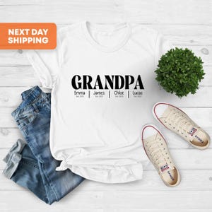 Custom Grandpa Shirt With Grandkids Names, Fathers Day Shirt, Personalized Grandpa Shirt, Grandpa Est Date, Christmas Gift For Grandpa