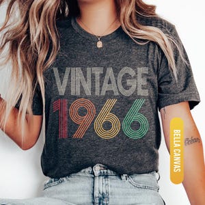 60th Birthday Shirt, 1966 Retro Shirt, 60th Birthday Gift For Men, Vintage 1966 Shirt, Born In 1966 Shirt, 60th Birthday Woman Shirt image 4