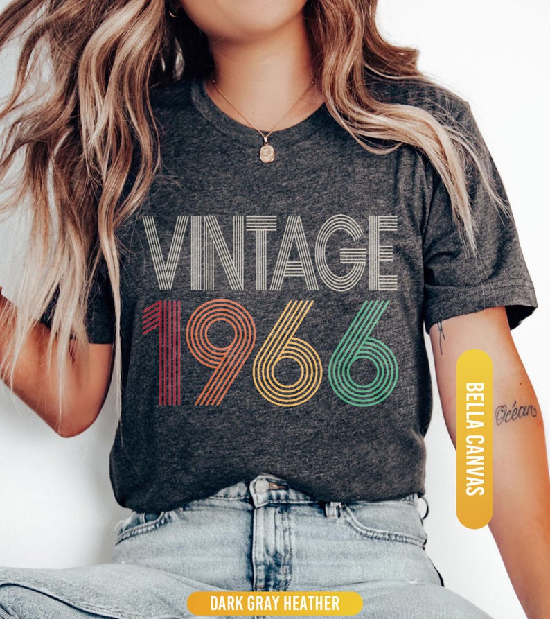 60th Birthday Shirt, 1966 Retro Shirt, 60th Birthday Gift For Men, Vintage 1966 Shirt, Born In 1966 Shirt, 60th Birthday Woman Shirt image 4