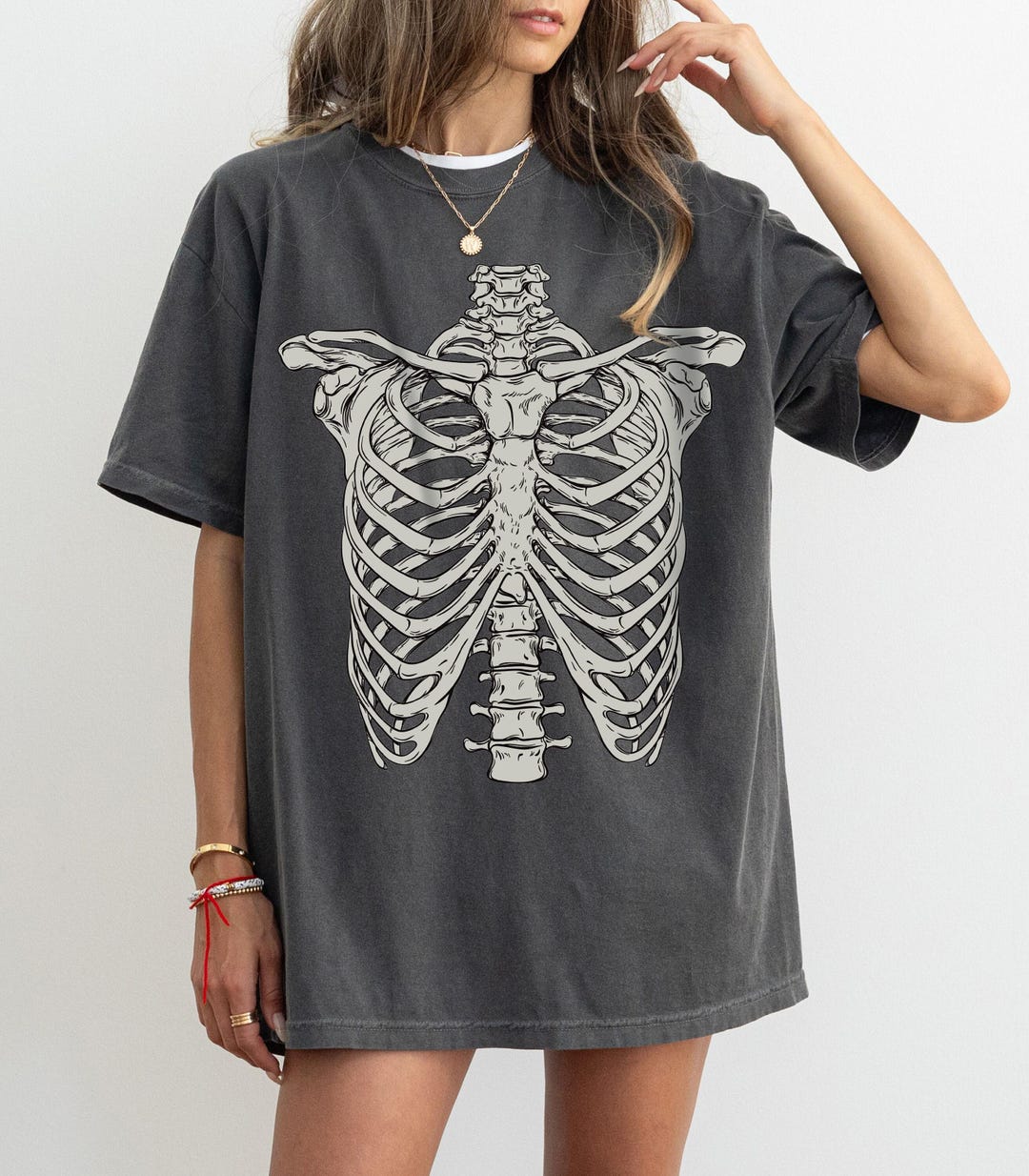 Skeleton Rib Vintage Graphic T-shirt, Rib Cage Shirt, Retro