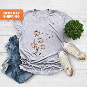 Cats Flower Fly Dandelion Shirt, Cute Cat Lover T-Shirt, Cat Lover Gift, Funny Cat Shirt, Summer Shirt, Cat Shirt, Gift For Mom