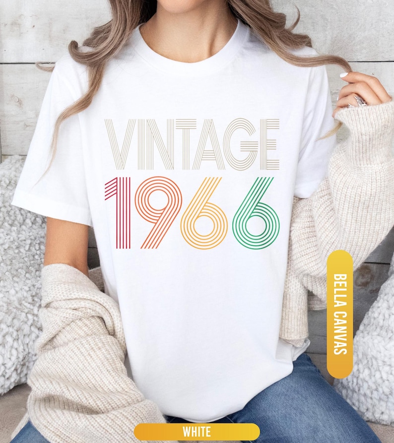 60th Birthday Shirt, 1966 Retro Shirt, 60th Birthday Gift For Men, Vintage 1966 Shirt, Born In 1966 Shirt, 60th Birthday Woman Shirt image 3