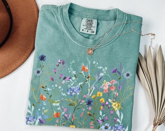 トップス MEDI VINTAGE FLOWER EMBROIDERY SHIRT Vintage Embroidered Shirt, Embroidery on Denim, Daisy