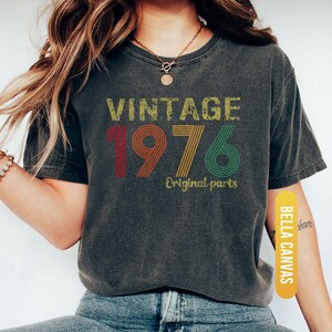 50th Birthday Shirt, 1976 Original Parts Shirt, 1976 Vintage Shirt, Vintage 1976 Shirt, 50th Birthday Mom Shirt, 50th Birthday Gift afbeelding 6