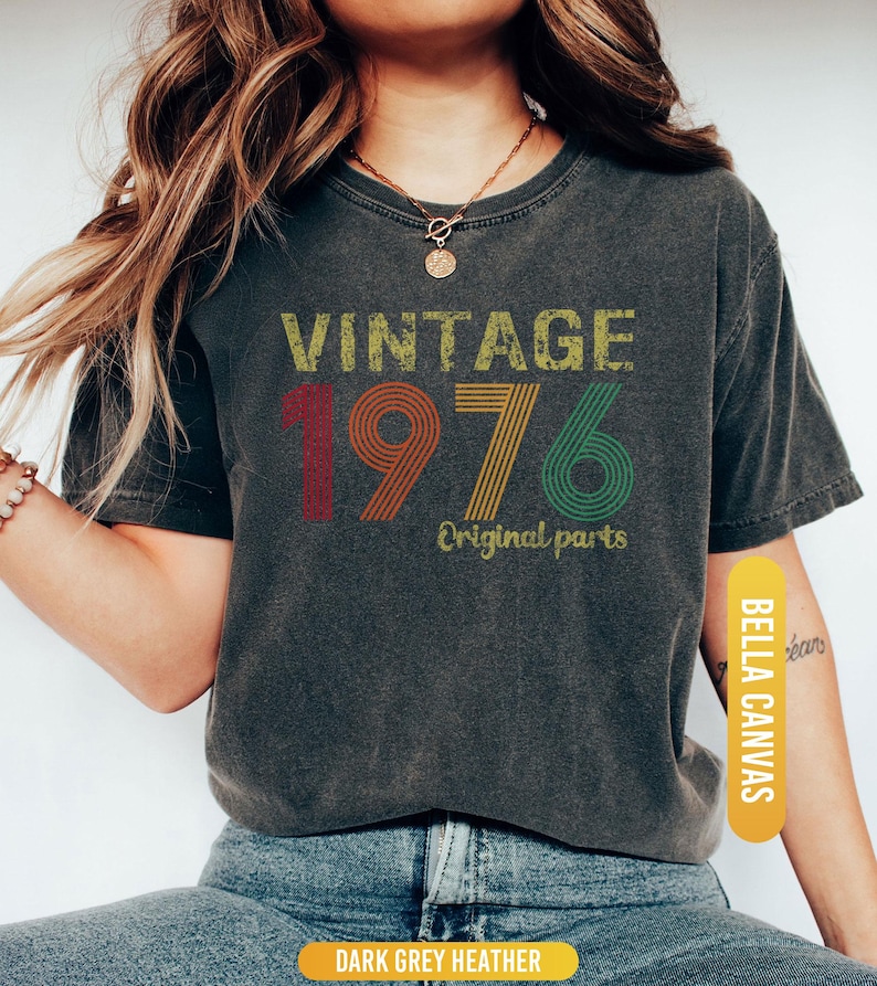 50th Birthday Shirt, 1976 Original Parts Shirt, 1976 Vintage Shirt, Vintage 1976 Shirt, 50th Birthday Mom Shirt, 50th Birthday Gift afbeelding 6