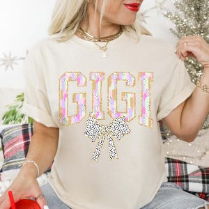 Gigi Bow Shirt, Gigi Coquette Shirt, Mother’s Day Gift for Grandma, Gigi T-Shirt, Mom Birthday Gift, Gigi Gift, New Gigi Announcement