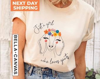 Just a Girl Who Loves Goats Shirt, Goat T-shirt, Goat Lover Tee, Goat Lover Gift, Animal Lover Shirt, Animal Lover Gift