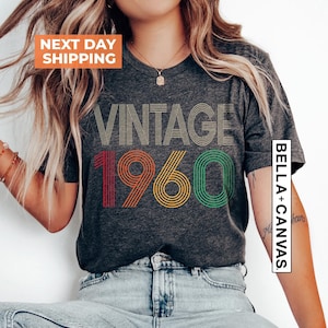 Vintage 1960 Shirt, 65th Birthday Shirt, Retro 1960 Shirt, 65th Birthday Gift For Men, Born In 1960, 65th Birthday Woman, 65th Birthday Gift