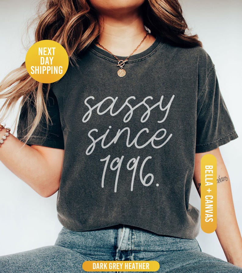 Sassy Since 1996 Shirt, 30th Birthday Shirt, 30th Birthday Gift, 1996 Birthday Shirt, 30th Birthday Woman Shirt, 30th Birthday Men immagine 1