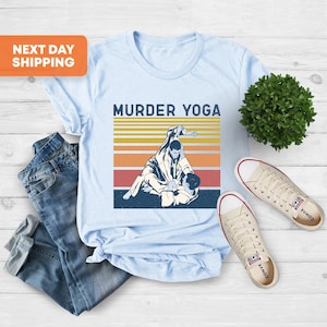 Moord yoga shirt, Braziliaans jiu jitsu shirt, jiu jitsu T-shirt, vaderdag shirt, jiu jitsu shirt, shirt vechtsport, shirt sportliefhebber, shirt sportliefhebber afbeelding 3