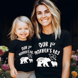 Our 1st Mother&#39;s Day Shirt, Mommy and Me Shirts, First Mothers Day Outfits, Matching Mom and Baby Shirt, Custom With Names, 1st Mothers Day