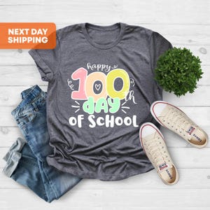 100 Days of School Shirt, 100 Day Shirt, 100th Day Of School Celebration, Gift For Teacher, Student Shirt, Gift For Student, Back to School image 2