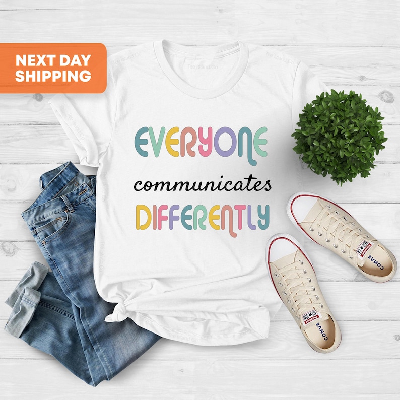 Everyone Communicate Differently T-Shirt, Autism Support Shirt, Autism Shirt, Gift For Autism, Autism Aware Shirt, Special Education Shirt image 4