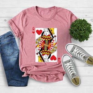 Playing Cards Shirt, Heart Shirt, Poker Card Shirt, Vintage Graphic Tee, Feminist Shirt, Gift for Her, Modern Graphic Tee, Gift For Mom
