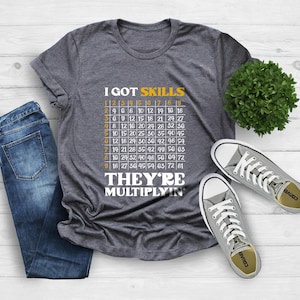 Shirt wiskundeleraar, shirt vermenigvuldigen, shirt wiskunde, grappig wiskundecadeau, cadeau wiskundeleraar, cadeau wiskundeleraar, shirt wiskundevaardigheden, shirt wiskunde, shirt leraar afbeelding 1