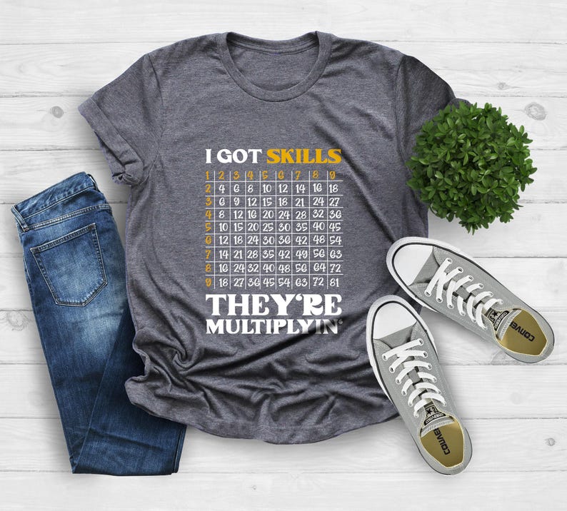 Shirt wiskundeleraar, shirt vermenigvuldigen, shirt wiskunde, grappig wiskundecadeau, cadeau wiskundeleraar, cadeau wiskundeleraar, shirt wiskundevaardigheden, shirt wiskunde, shirt leraar afbeelding 1