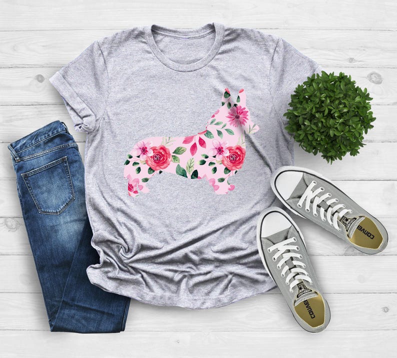 Cute Corgi Shirt, Corgi With Flower, Corgi Mom Life Shirt, Crazy Corgi Lady Shirt, Corgi Dog Lover Shirt, Gift for Corgi Owner, Dog Shirt 画像 4