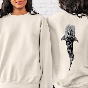 Whale Shark Sweatshirt and Hoodie, Beach Outfit, Beachy Hoodie Shark Hoodie, Coconut Girl, Jesus Hoodie, Christian Crewneck Faith Over Fear