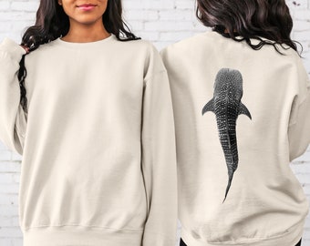 Whale Shark Sweatshirt and Hoodie, Beach Outfit, Beachy Hoodie Shark Hoodie, Coconut Girl, Jesus Hoodie, Christian Crewneck Faith Over Fear