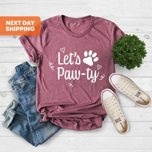 Dog Birthday Party, Lets Paw-Ty, Puppy Birthday Shirt, Lets Paw ty Shirt, Dog Birthday Gift,  Dog Mama Shirt, Paw-ty Shirt, Rescue Dog Mom